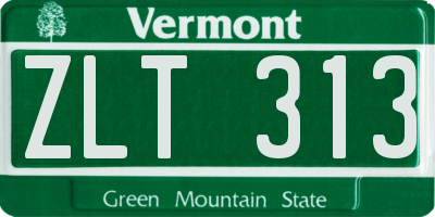 VT license plate ZLT313