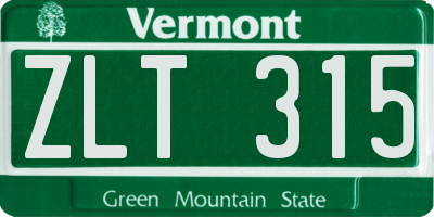 VT license plate ZLT315