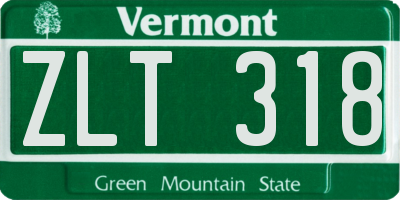 VT license plate ZLT318