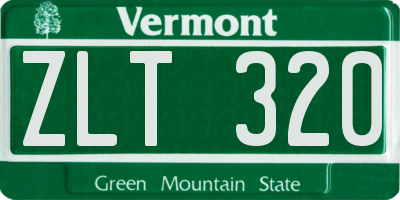 VT license plate ZLT320