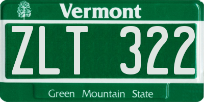 VT license plate ZLT322