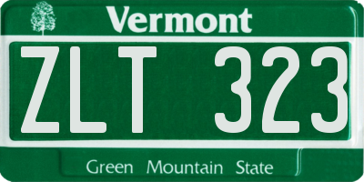 VT license plate ZLT323