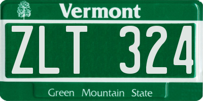 VT license plate ZLT324