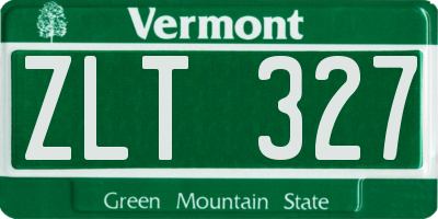 VT license plate ZLT327