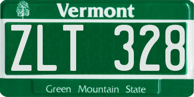 VT license plate ZLT328