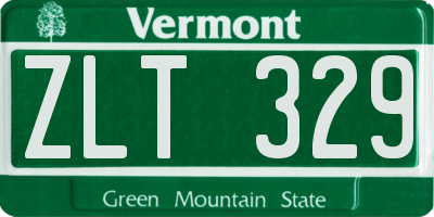 VT license plate ZLT329