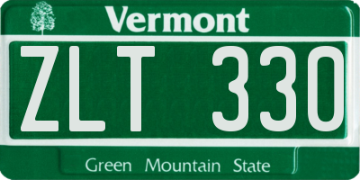 VT license plate ZLT330