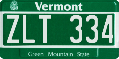 VT license plate ZLT334