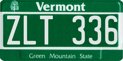 VT license plate ZLT336