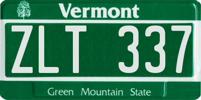 VT license plate ZLT337