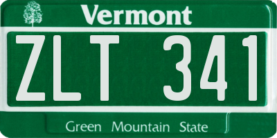 VT license plate ZLT341
