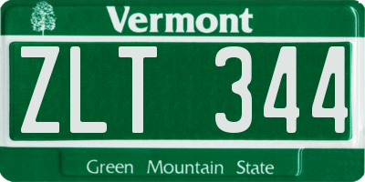 VT license plate ZLT344