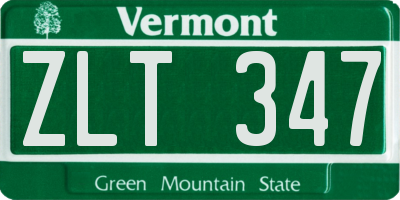 VT license plate ZLT347