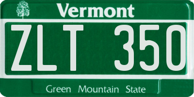 VT license plate ZLT350