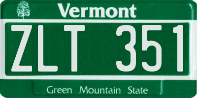 VT license plate ZLT351