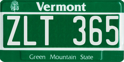 VT license plate ZLT365