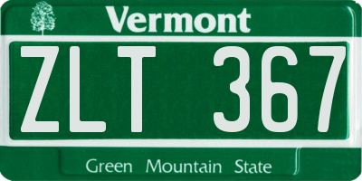 VT license plate ZLT367