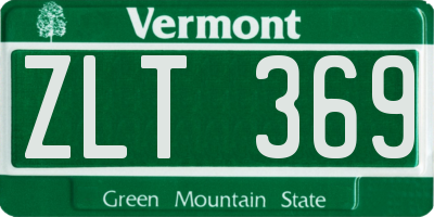 VT license plate ZLT369