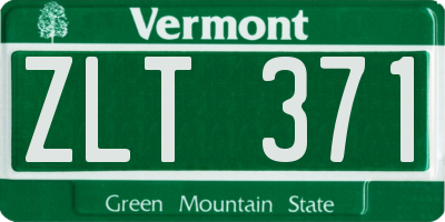VT license plate ZLT371
