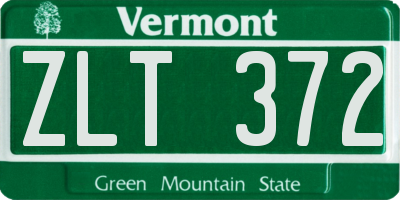 VT license plate ZLT372