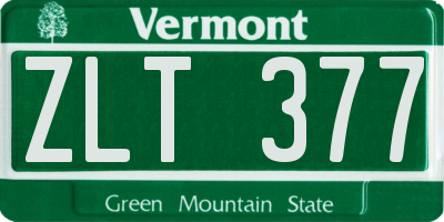 VT license plate ZLT377