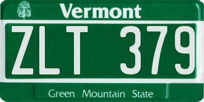 VT license plate ZLT379