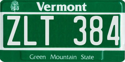 VT license plate ZLT384