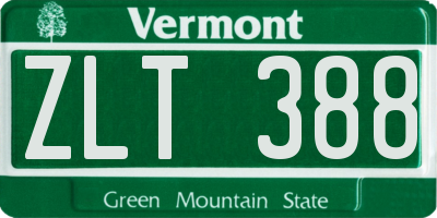 VT license plate ZLT388
