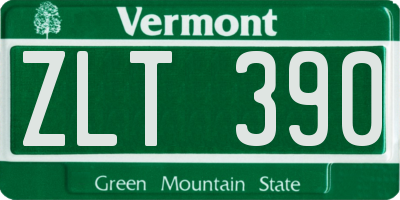 VT license plate ZLT390
