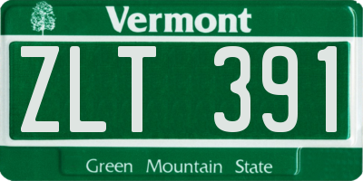 VT license plate ZLT391