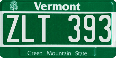 VT license plate ZLT393