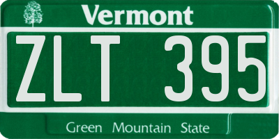 VT license plate ZLT395