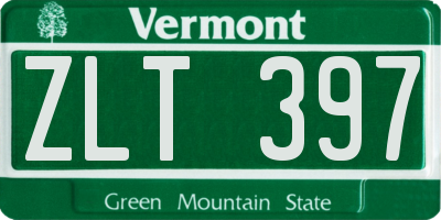 VT license plate ZLT397