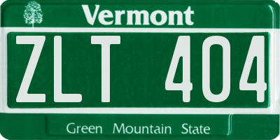 VT license plate ZLT404