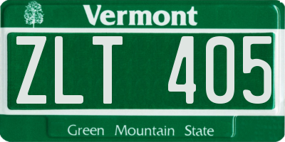 VT license plate ZLT405