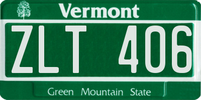 VT license plate ZLT406