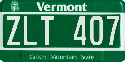 VT license plate ZLT407