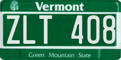 VT license plate ZLT408