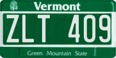 VT license plate ZLT409