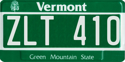 VT license plate ZLT410