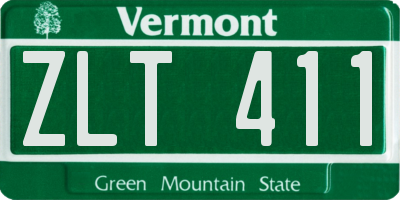 VT license plate ZLT411