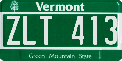 VT license plate ZLT413