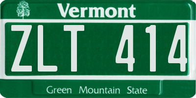 VT license plate ZLT414
