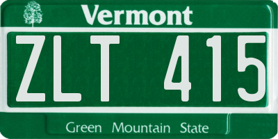 VT license plate ZLT415