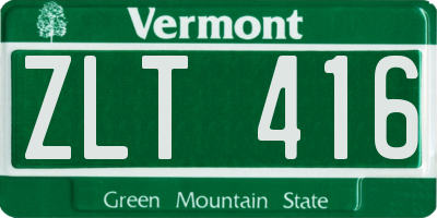 VT license plate ZLT416