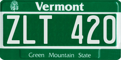 VT license plate ZLT420