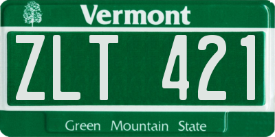 VT license plate ZLT421