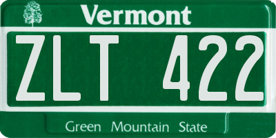 VT license plate ZLT422