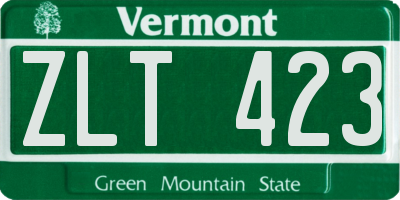 VT license plate ZLT423