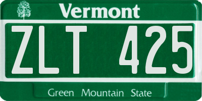 VT license plate ZLT425